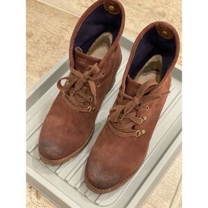 UGG Brown Suede Heeled Boots